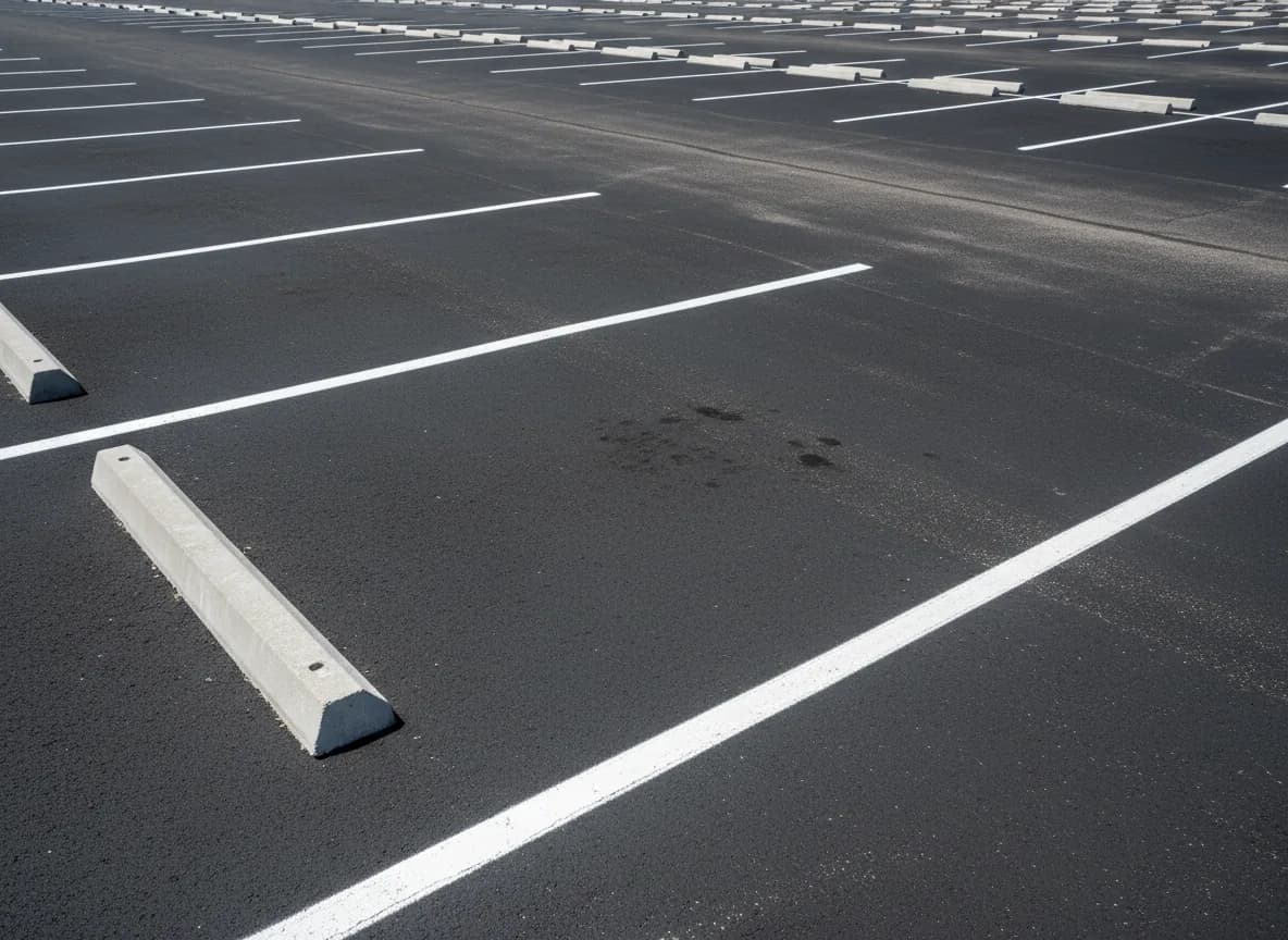 Clean commercial parking lot after pressure washing
